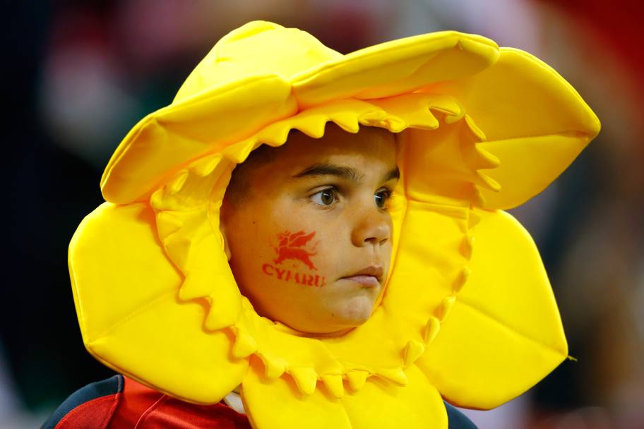 Un fan del Galles ai mondiali di rugby a Cardiff (Getty Images)